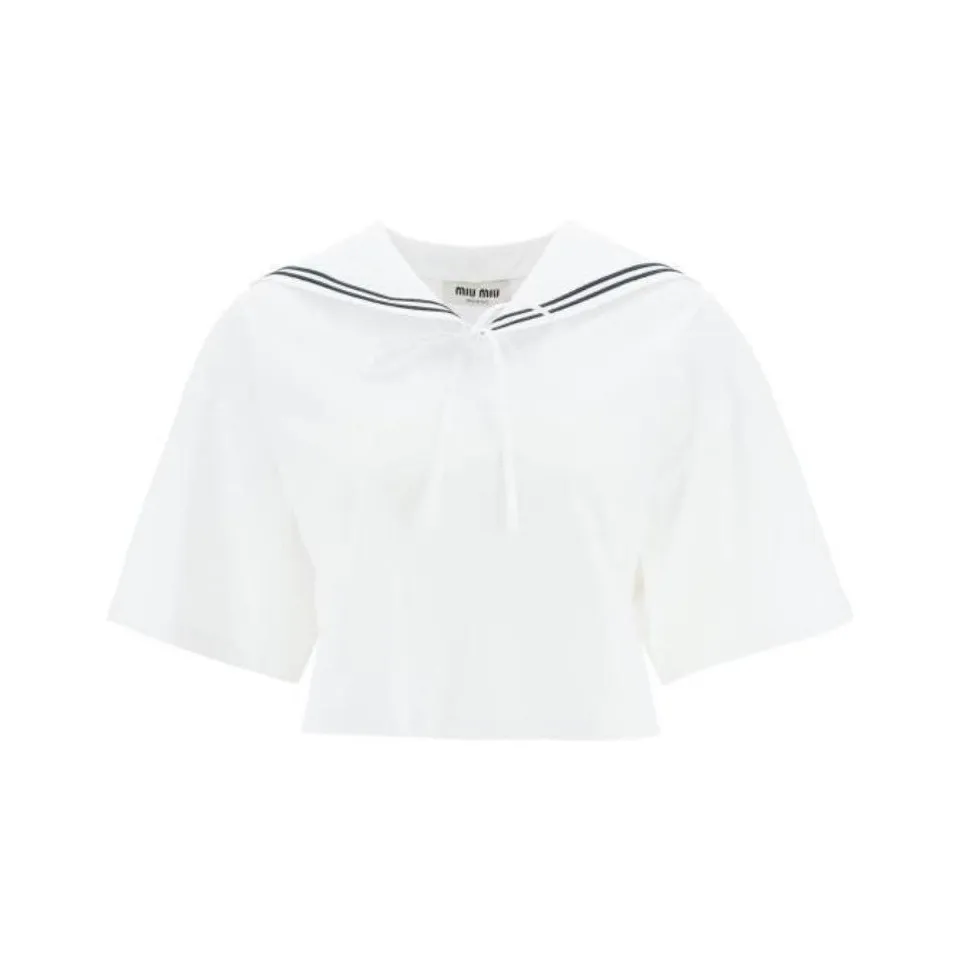 MIU MIU SS23 Crop Top Women's White