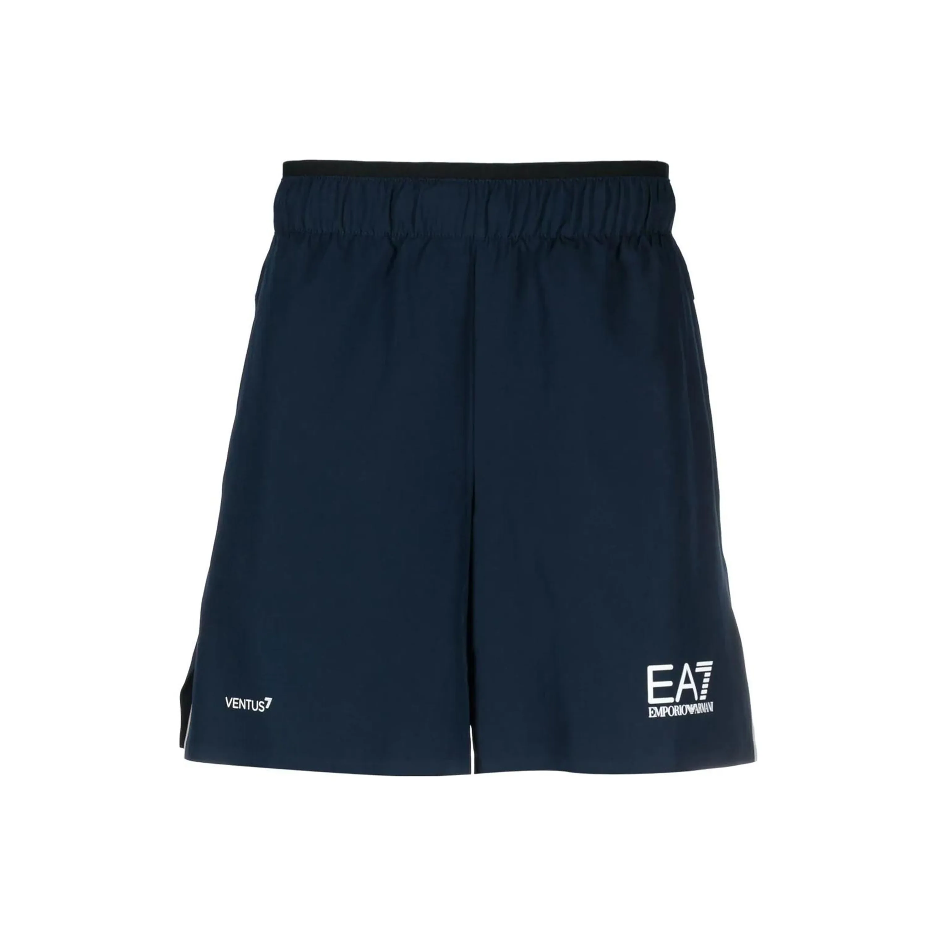 EMPORIO ARMANI EA7 SS23 Men's Logo Print Straight-Leg Sport Shorts