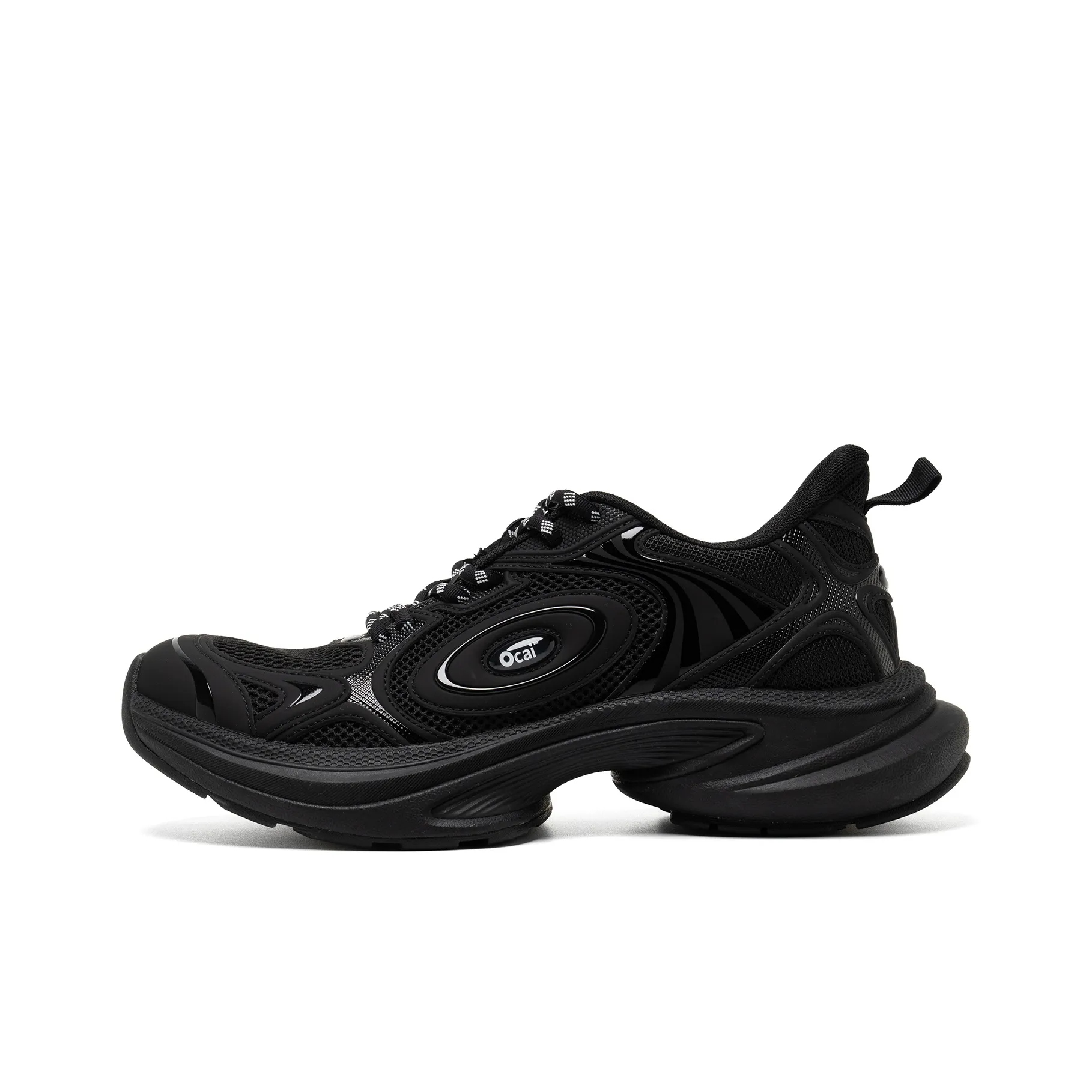 Ocai Slip-resistant и устойчивый к истиранию покрытие Низкий топ Повседневные беговые кроссовки Унисекс Черный воин