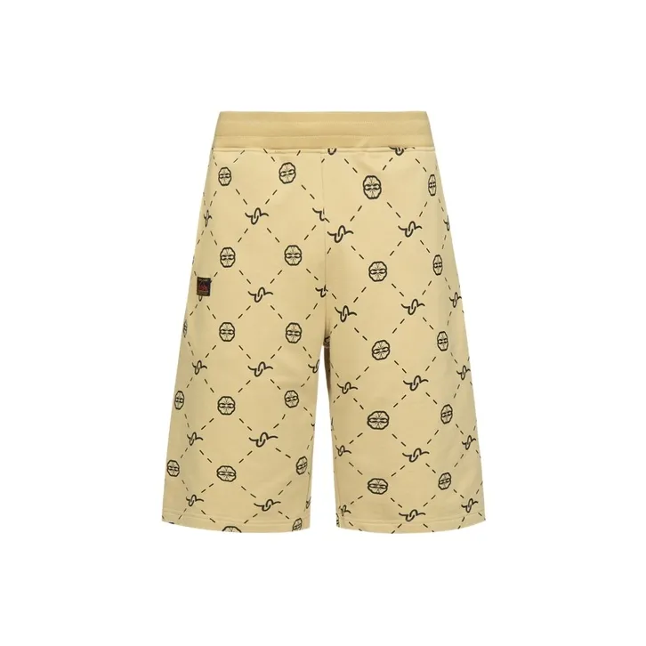 EVISU Sports Shorts Men's Apricot All Over Print