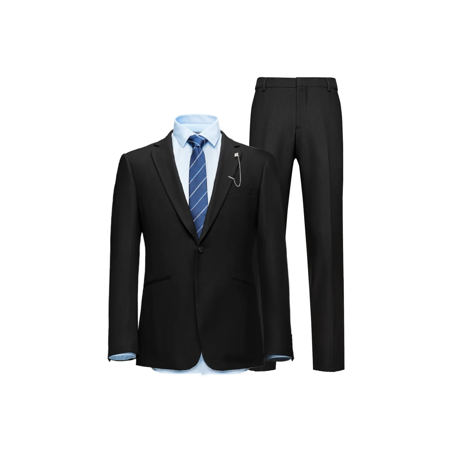 HLA Business Suits Men's Black Stripes 21
