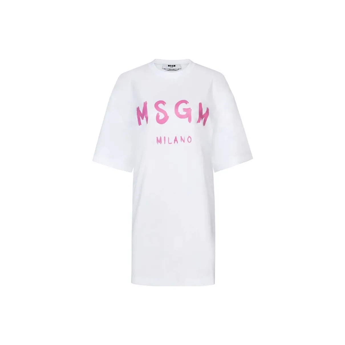 MSGM Logo print Cotton T shirt Dress