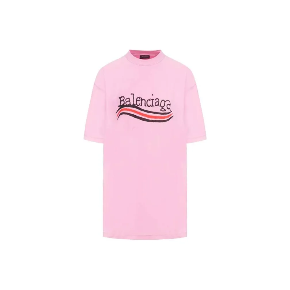 Balenciaga T-Shirt Женская Розовая Свободного кроя