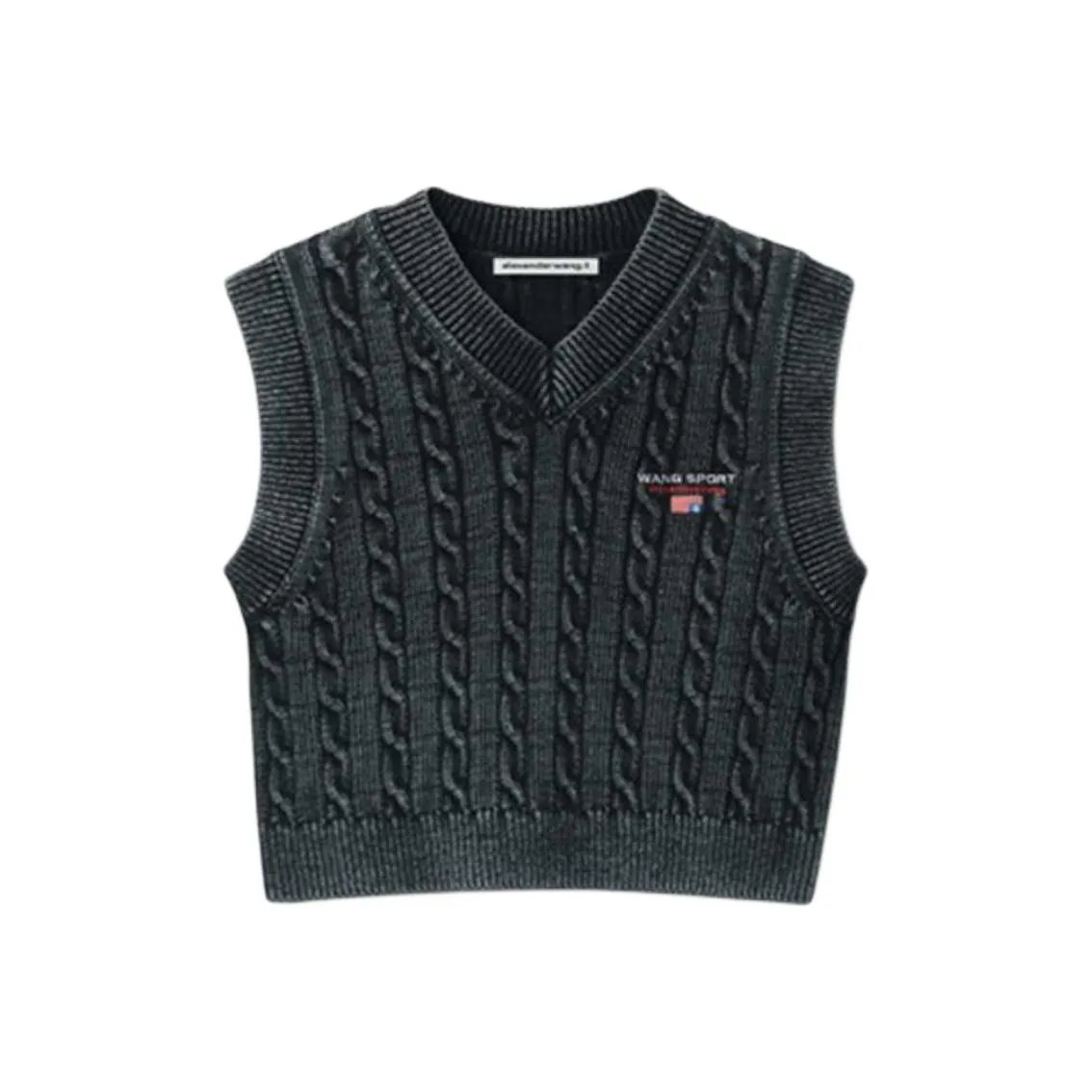 Alexander Wang SS25 Майка Женская Выстиранный Черный