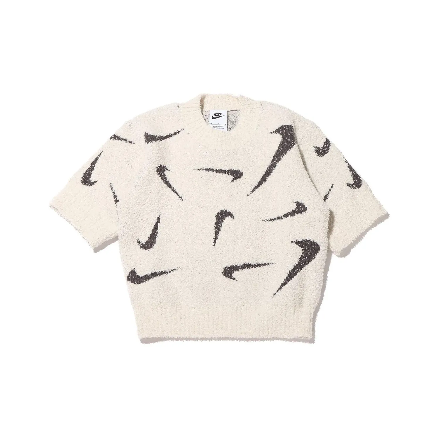 Nike Phoenix Cosy Bouclé Slim Fit Cropped Casual Knit T Shirt