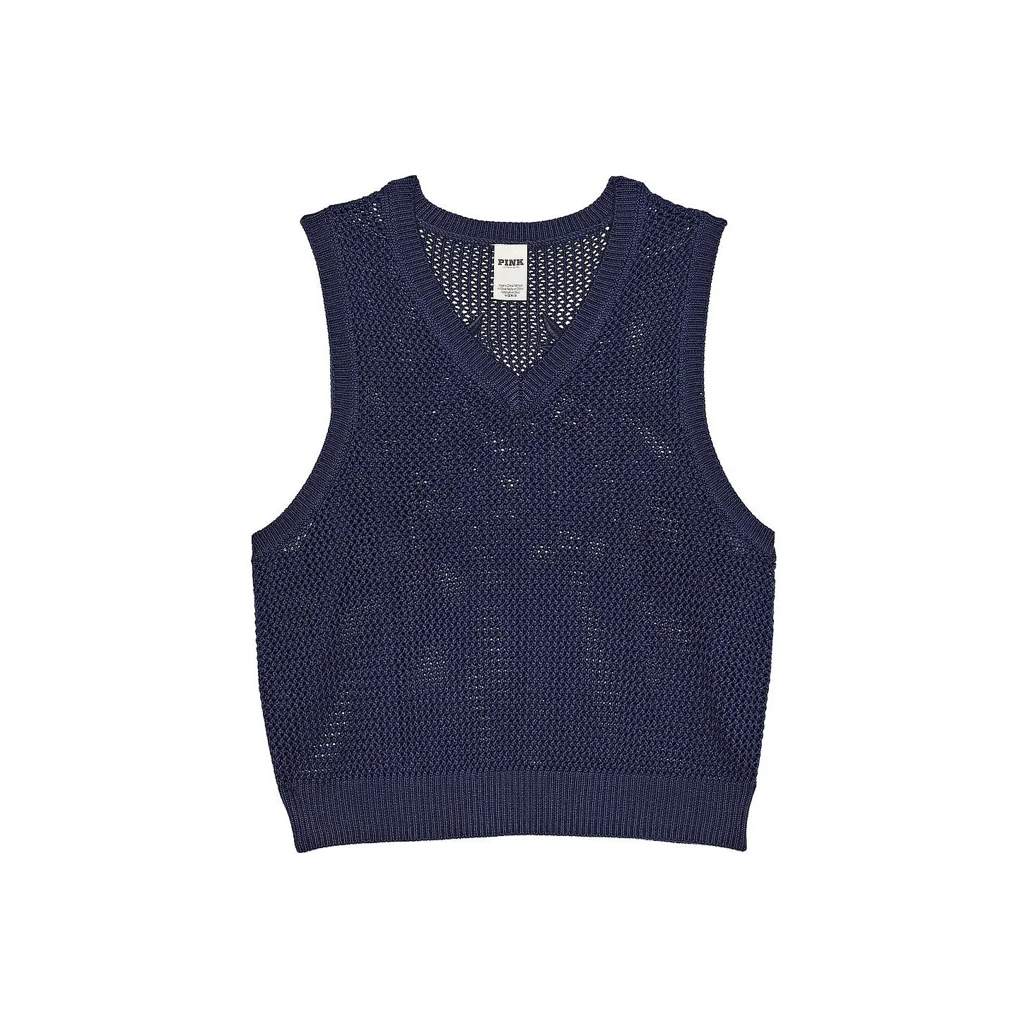 Victoria's Secret Розовый Cambridge Knit Cropped Жилет Midnight Синий Майка Женская Midnight Синий Морской