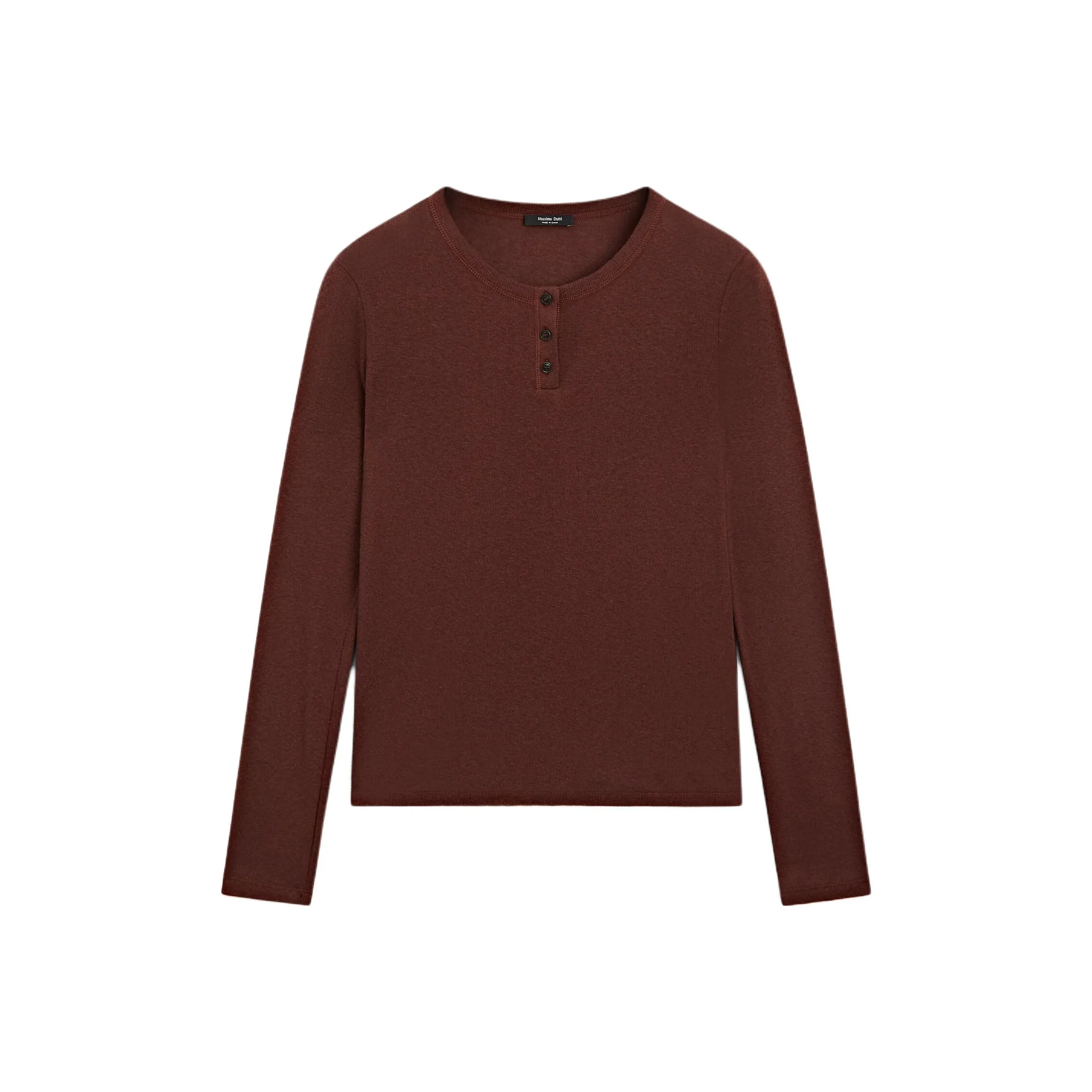 Massimo Dutti T Shirt Women's Bordeaux Burgundy