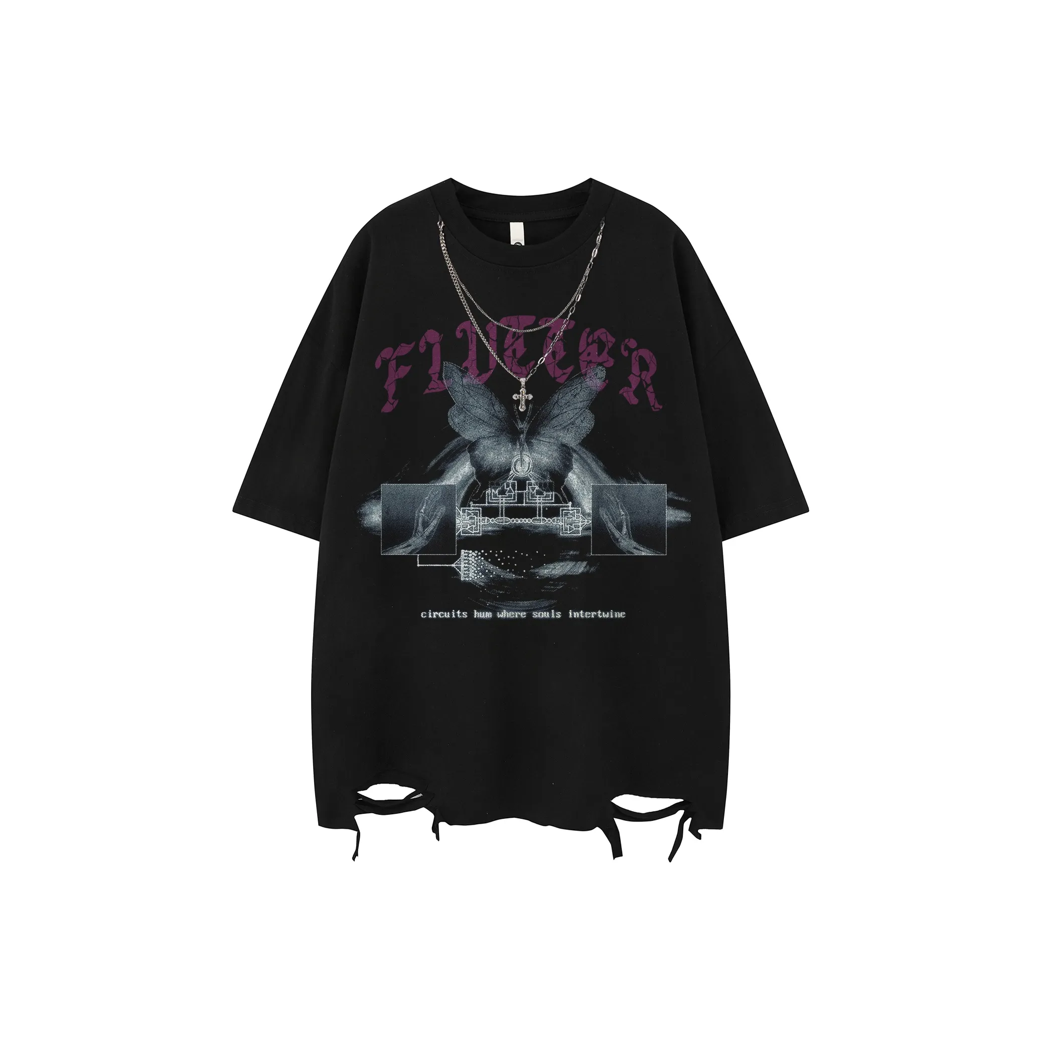 BEAR UNION Рукав с оборванным плечом T-рубашка Унисекс