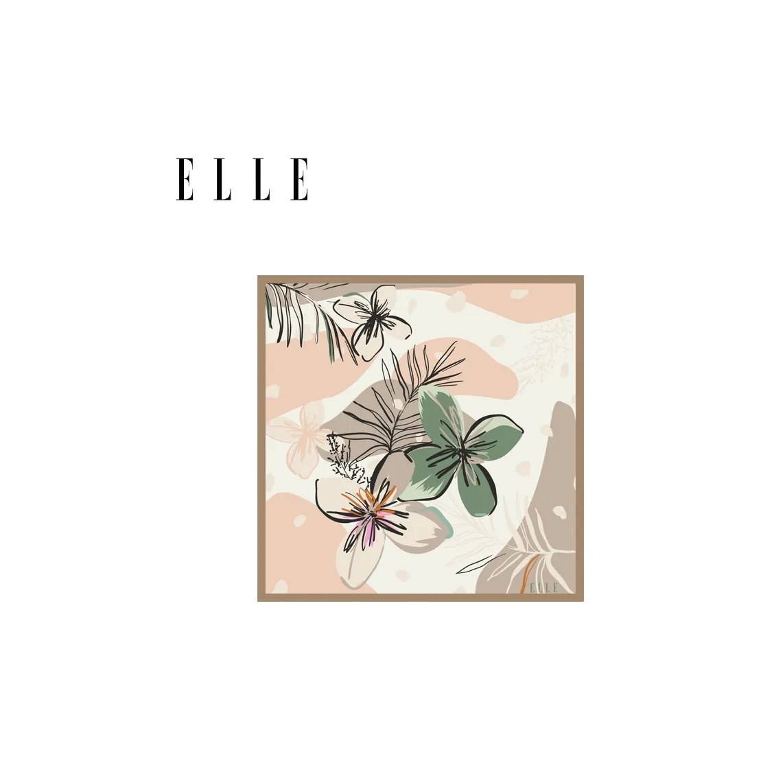 ELLE Шелковый шарф Маленький платок Женские