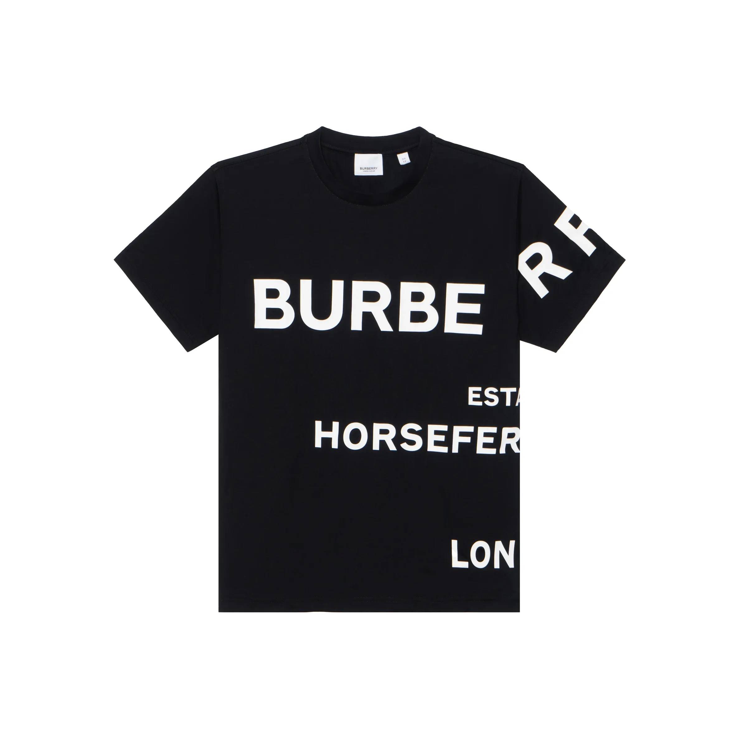 Burberry Women'ss Horseferry Print Cotton Oversized T Shirt Black/White