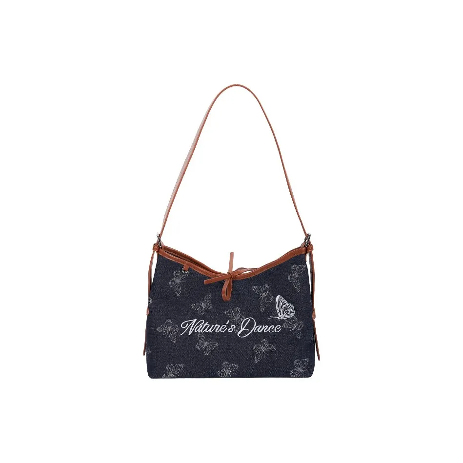 Британский музей Ткань Синтетическая кожа Сумка через плечо Женская Синяя