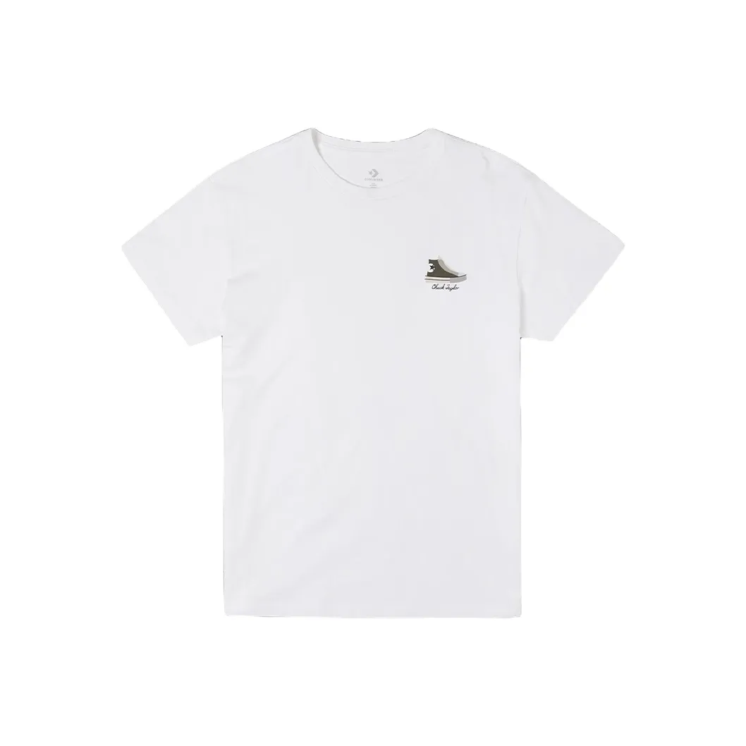 Converse Set in Sleeve T Shirt Women's White American Vintage