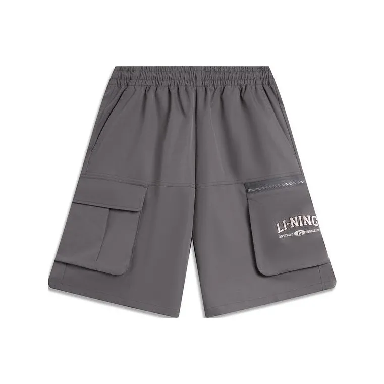 LiNing Weekend Youth Sports Fashion Collection Sports Shorts Men's Road Gray