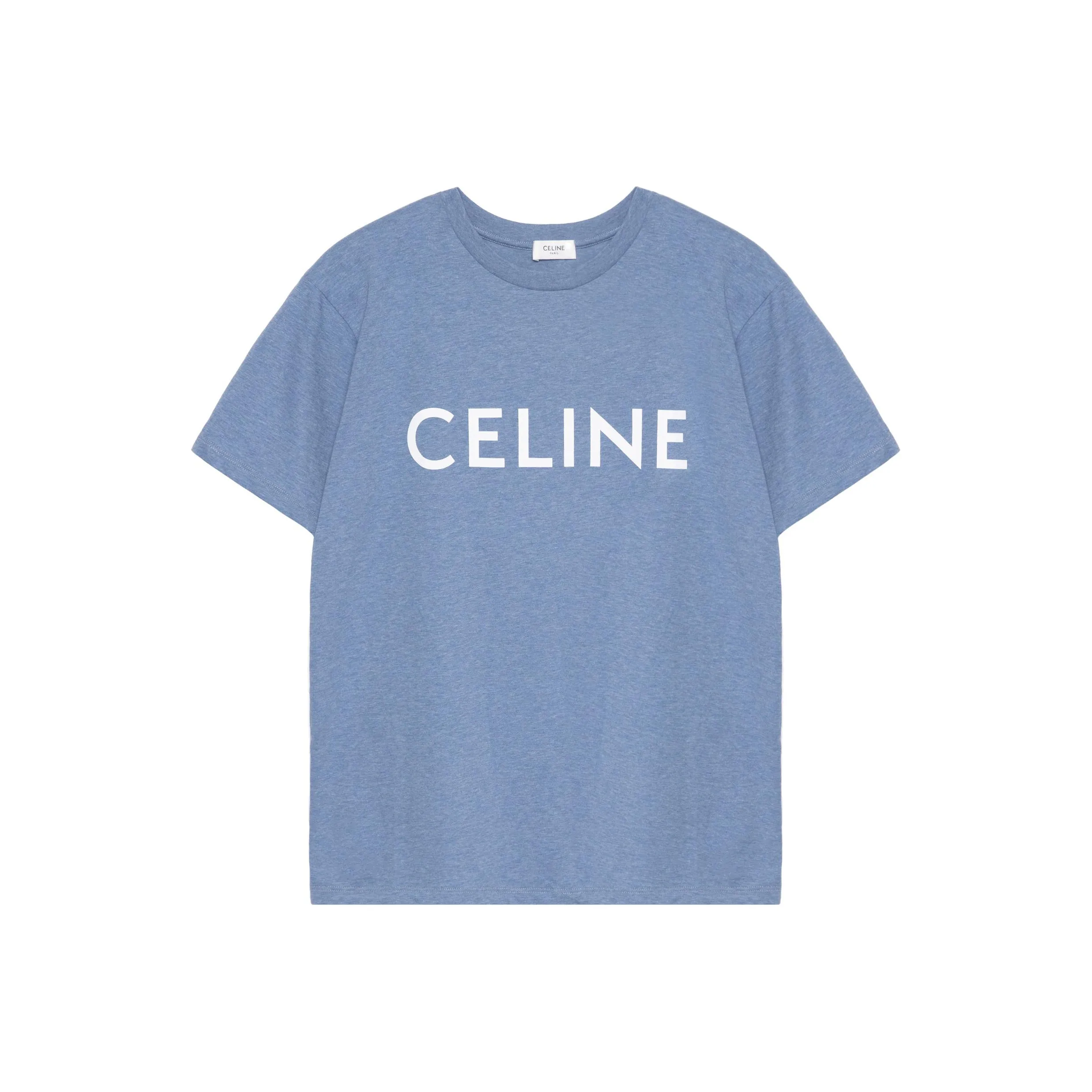 CELINE SS22 Drop Shoulder Sleeve T Shirt Women's Blue