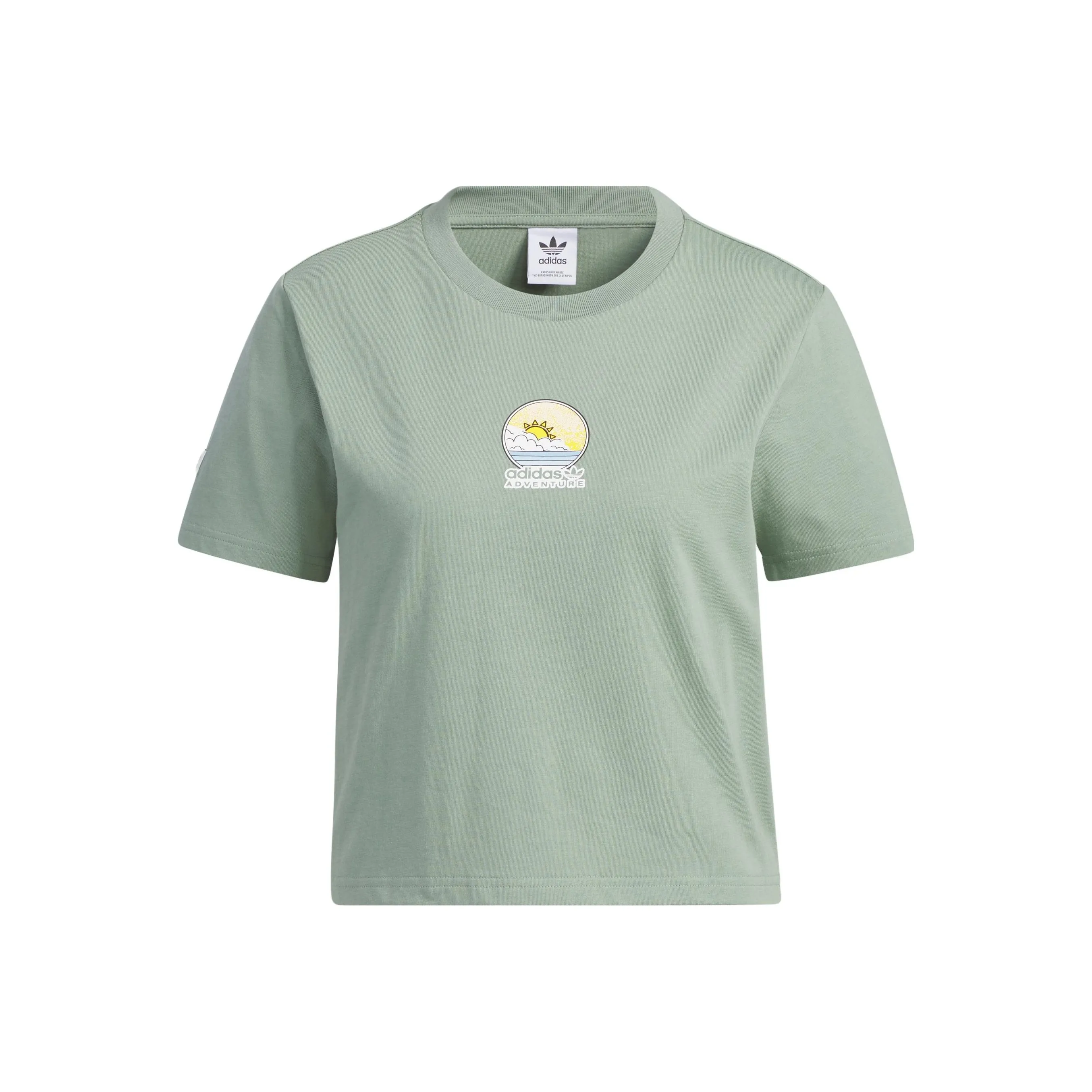 adidas originals Пыльно-зеленый Женские Короткие топы