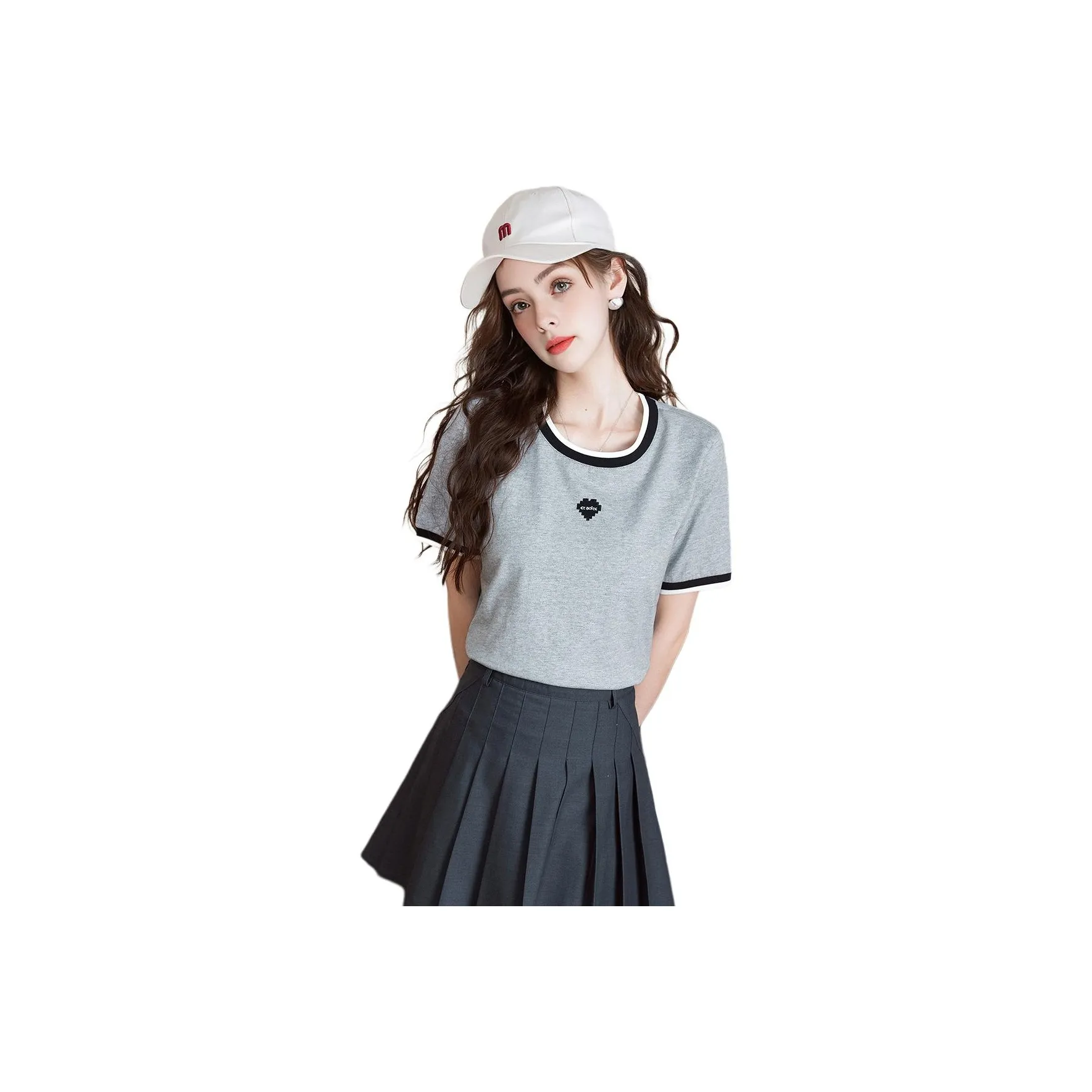 FAWENXIANGZI T Shirts Women's Heather Gray