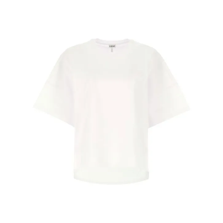 LOEWE SS21 Рукав с оборванным плечом T-рубашка Женская Белая