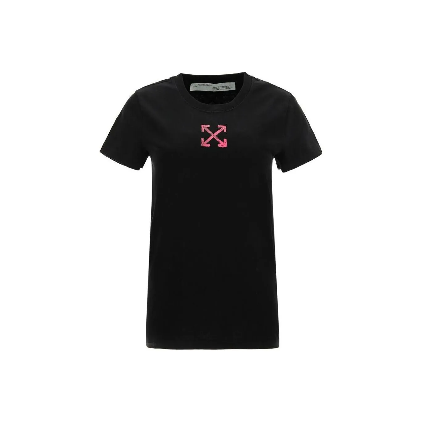 OFF Белый SS21 Стандартный T-Рубашка Женская Черная