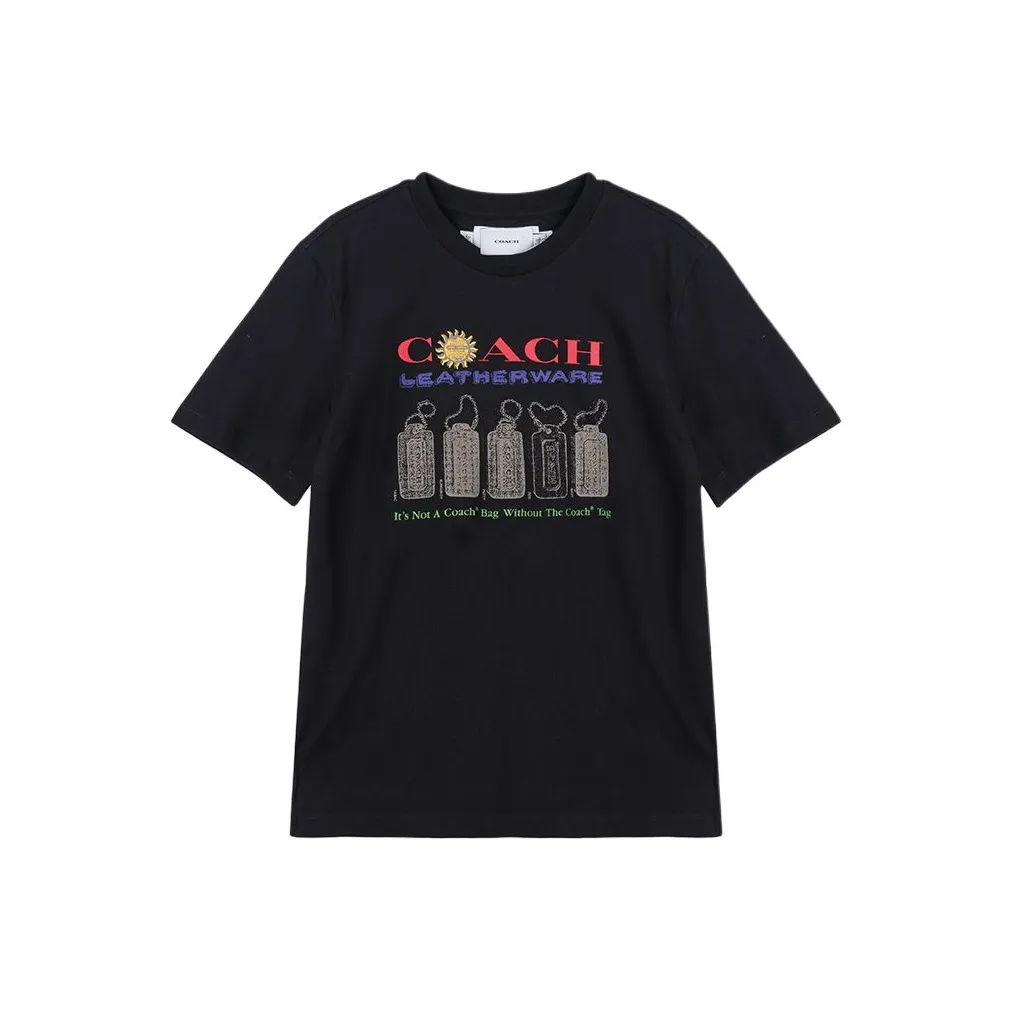 COACH SS25 Стандартная T-рубашка Женская Черная