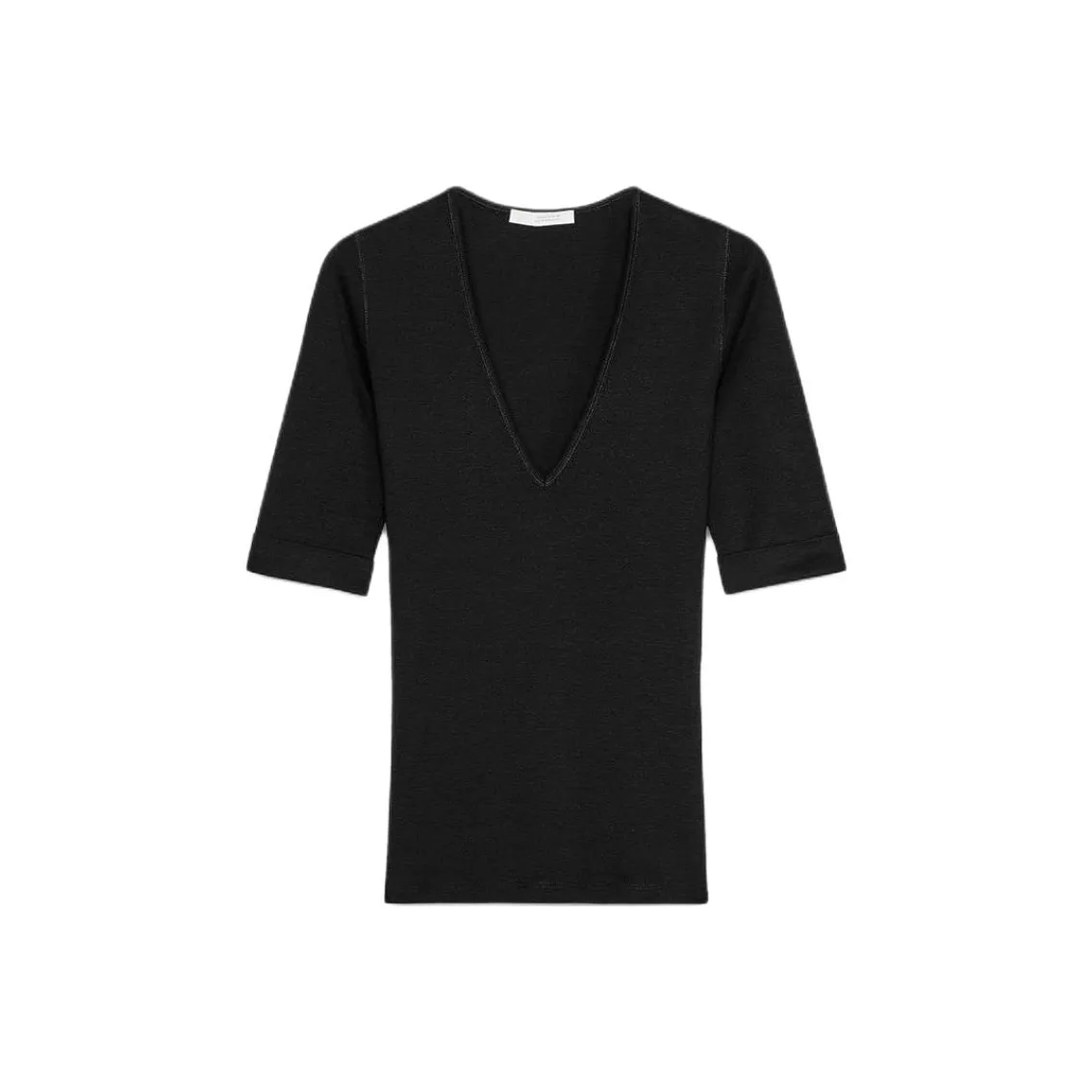 ZARA Стандартная T-рубашка Женская Черная