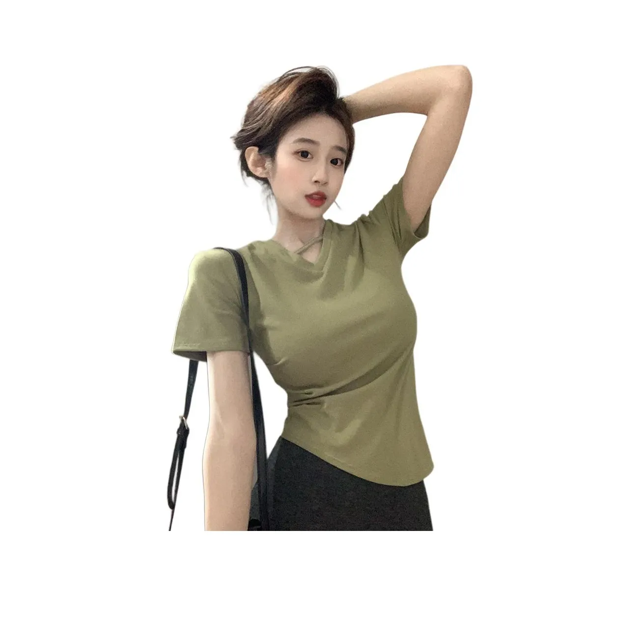 PASSCODIO T-рубашка Женская Оливково-зеленая