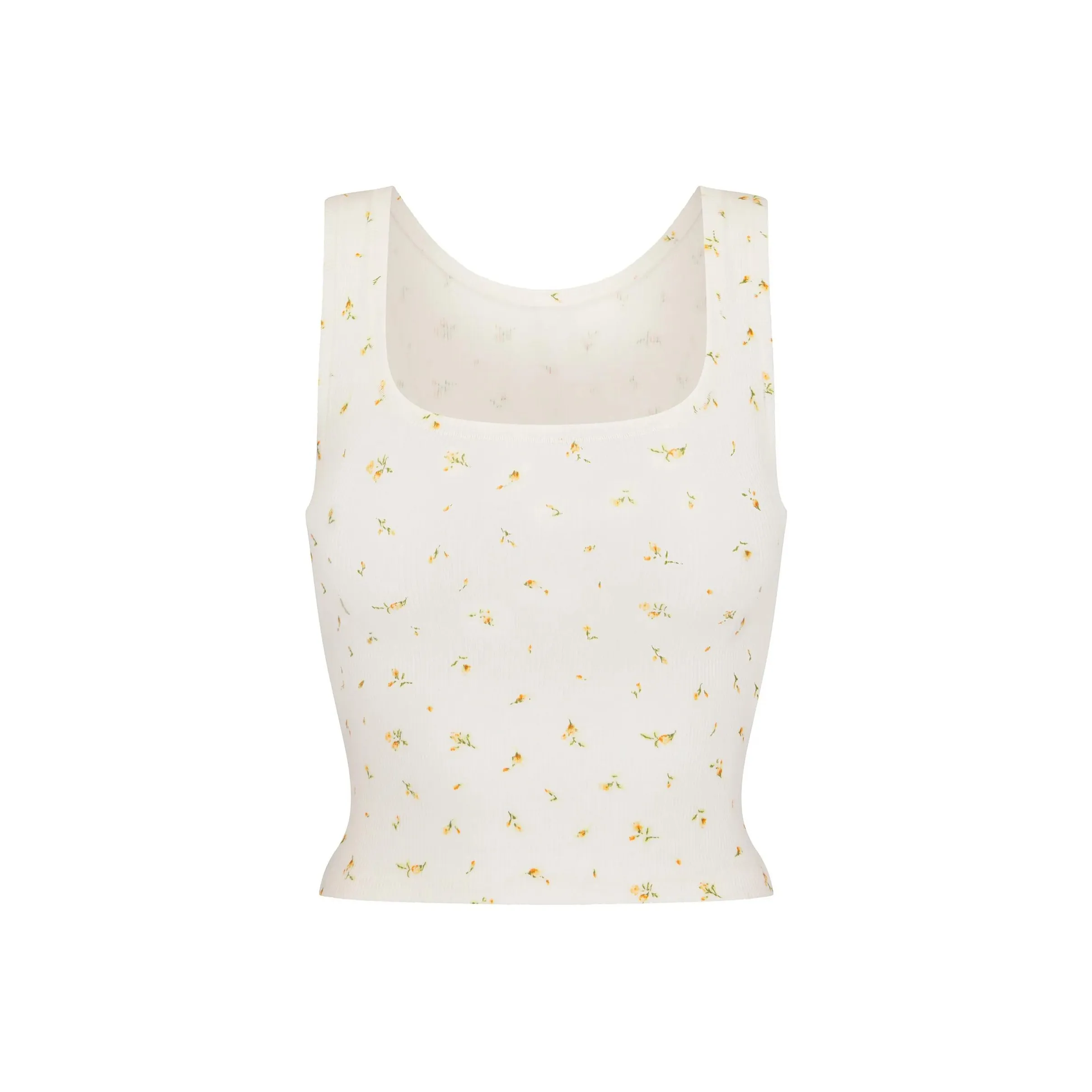 SKIMS SS24 Cotton Collection COTTON RIB TANK Tank Tops Women's MARIGOLD ROSEBUD PRINT/Wan Shu Ju Rose Print