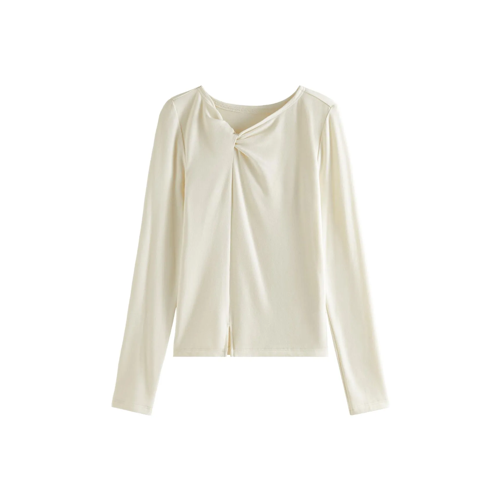 FANSILANEN Дизайн Скрученный узел Длинный рукав Т-рубашка Женская