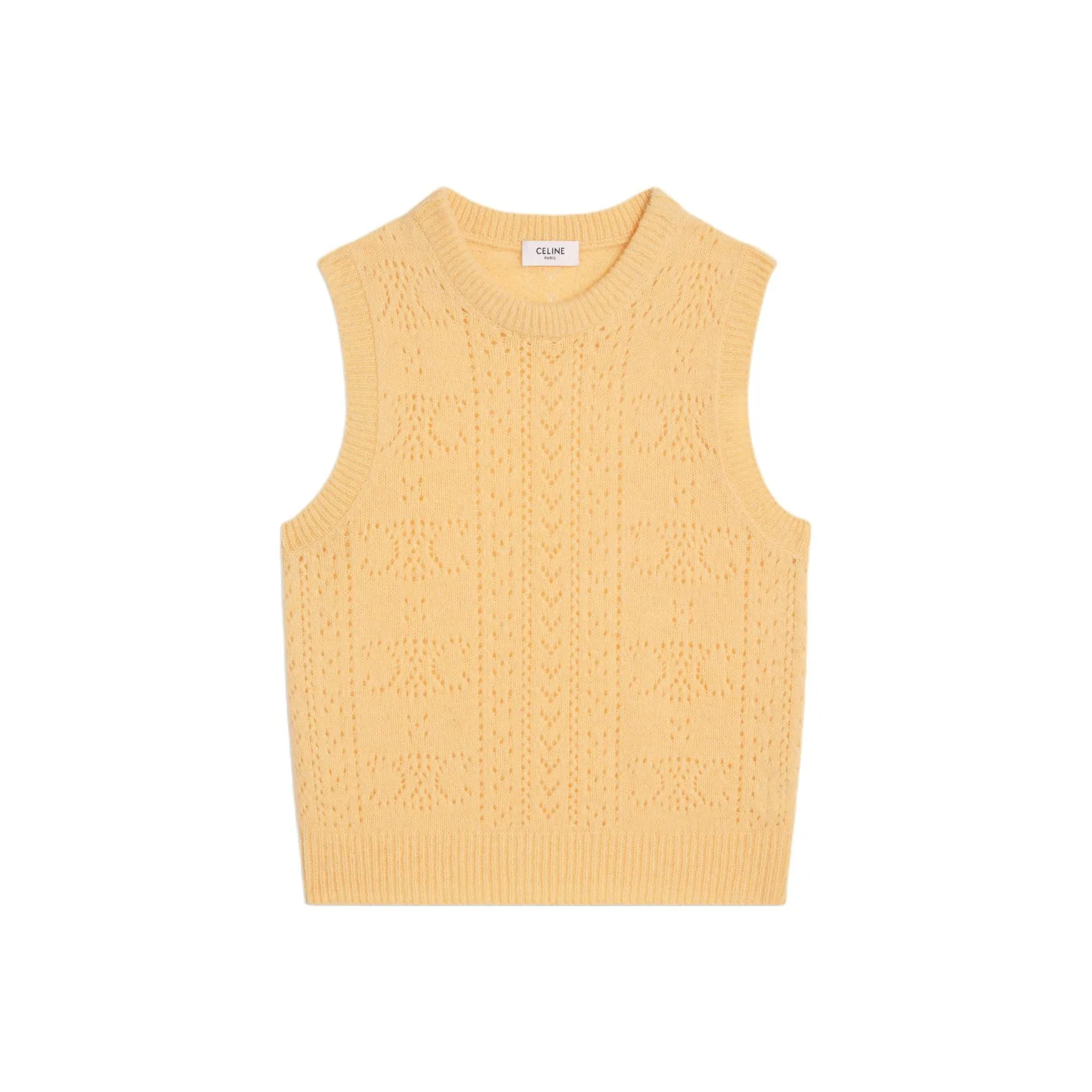 CELINE Cowl Neck Sweater In Pointelle Cashmere