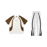 카키 상의 + 화이트 바지