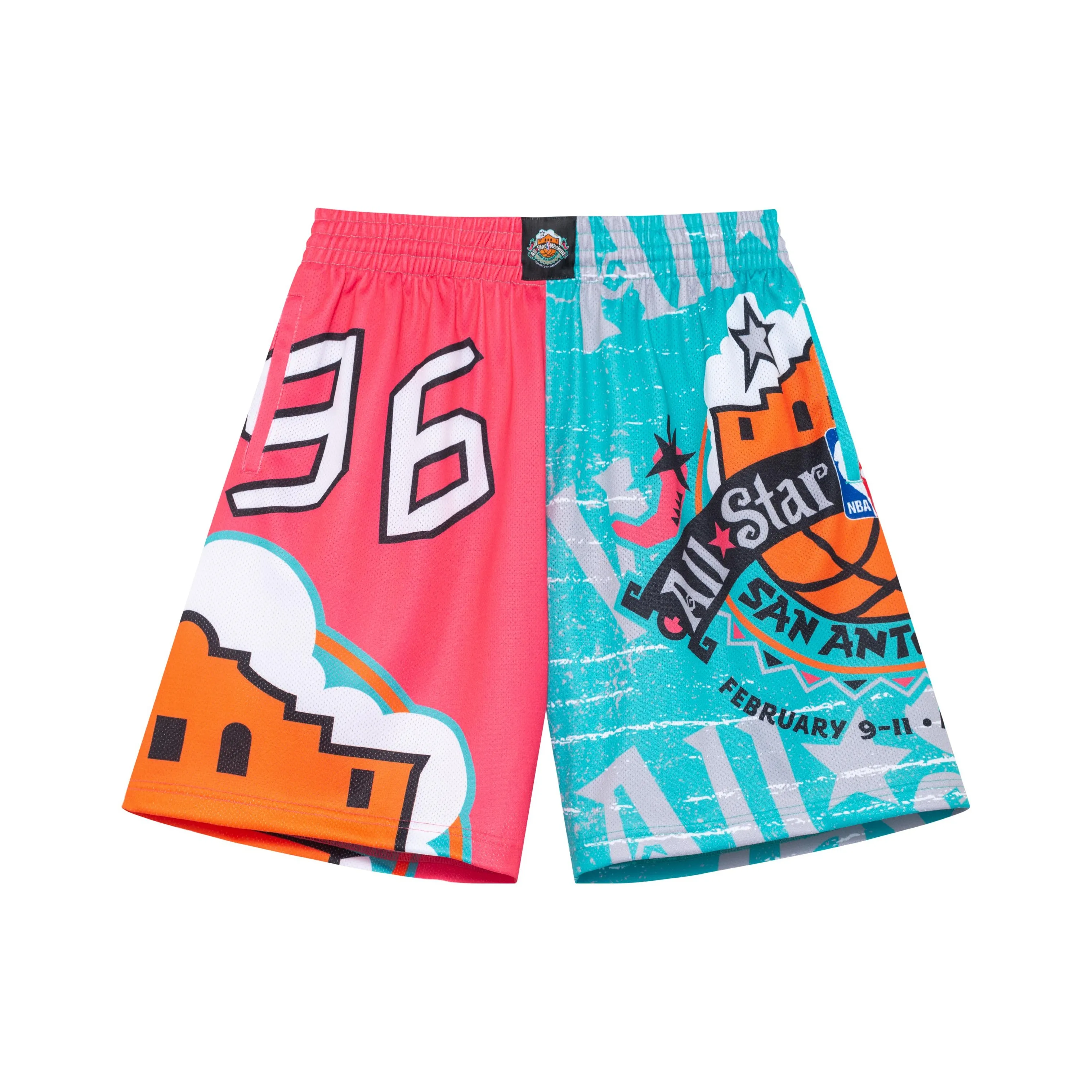 Mitchell Ness Sports Shorts Men's Panelled Pink Color
