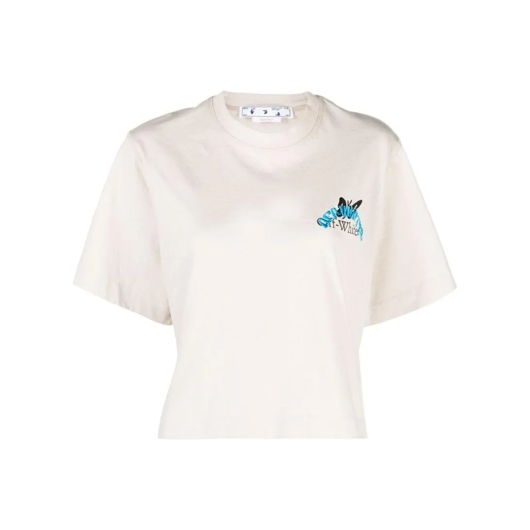 Off Белый Женские Короткие Топы
