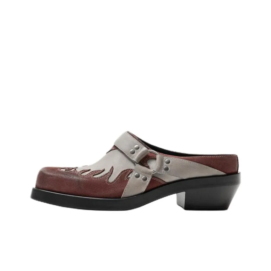 ZARA Abrasion Resistant Closed Toe Slippers Men's Gray Brown