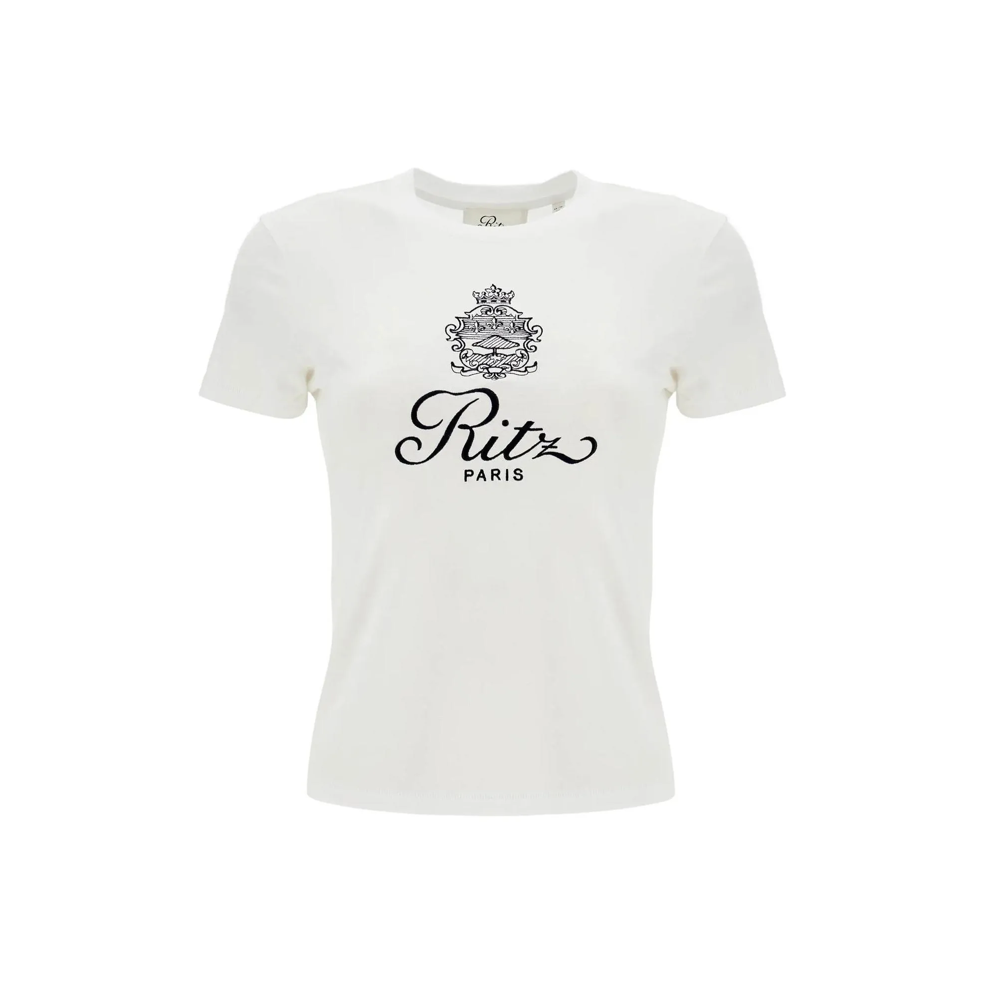 FRAME Logo Embroidered Crewneck T Shirt
