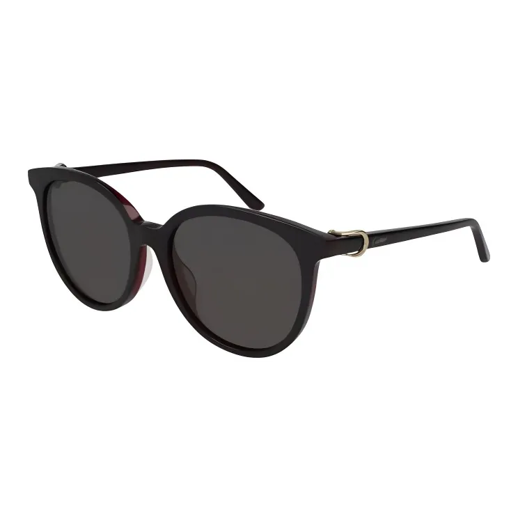 CARTIER Acetate Round Sunglasses Women's Black