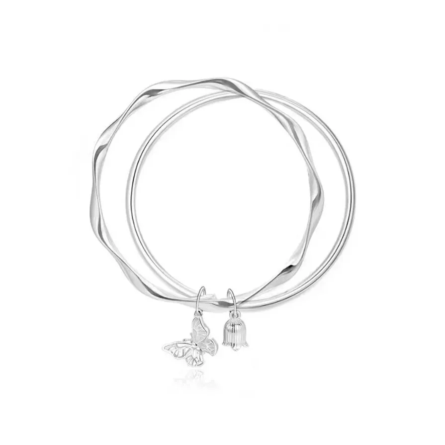 Hui Xuan Charm 999 Fine Silver Bangles Women's