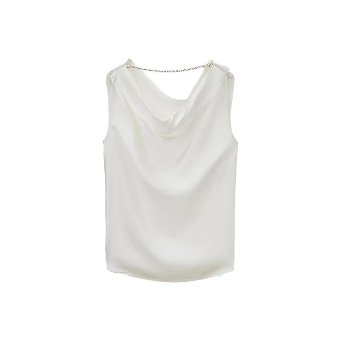 INSUN Однотонный Плиссированный Микро Без Рукавов Рубашка Женская Натуральный Белый