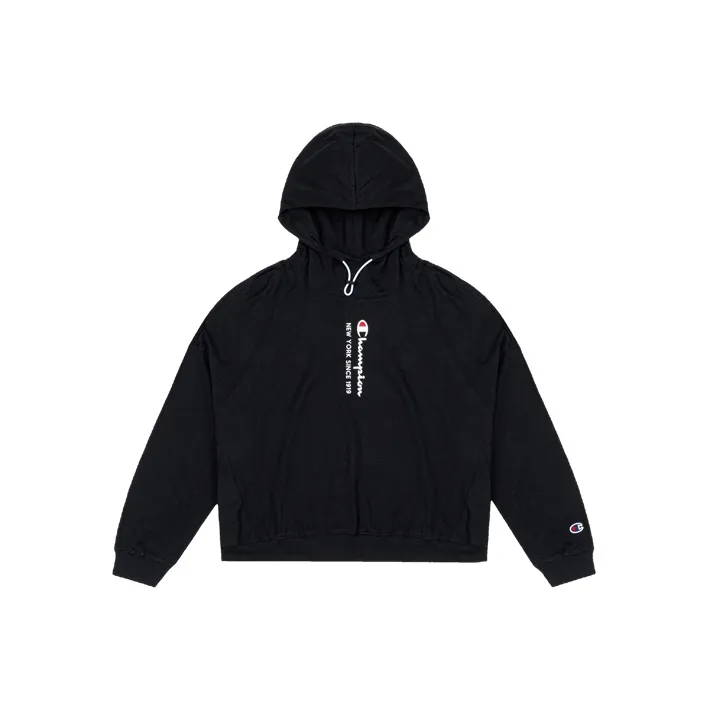 Champion Straight Fit Длинный рукав Т-рубашка Женская Черная