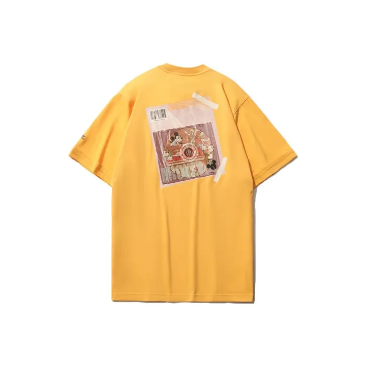 LiNing x Disney Mickey Collection Sports Fashion Collection Drop Shoulder Sleeve T Shirt Women's Amber Yellow