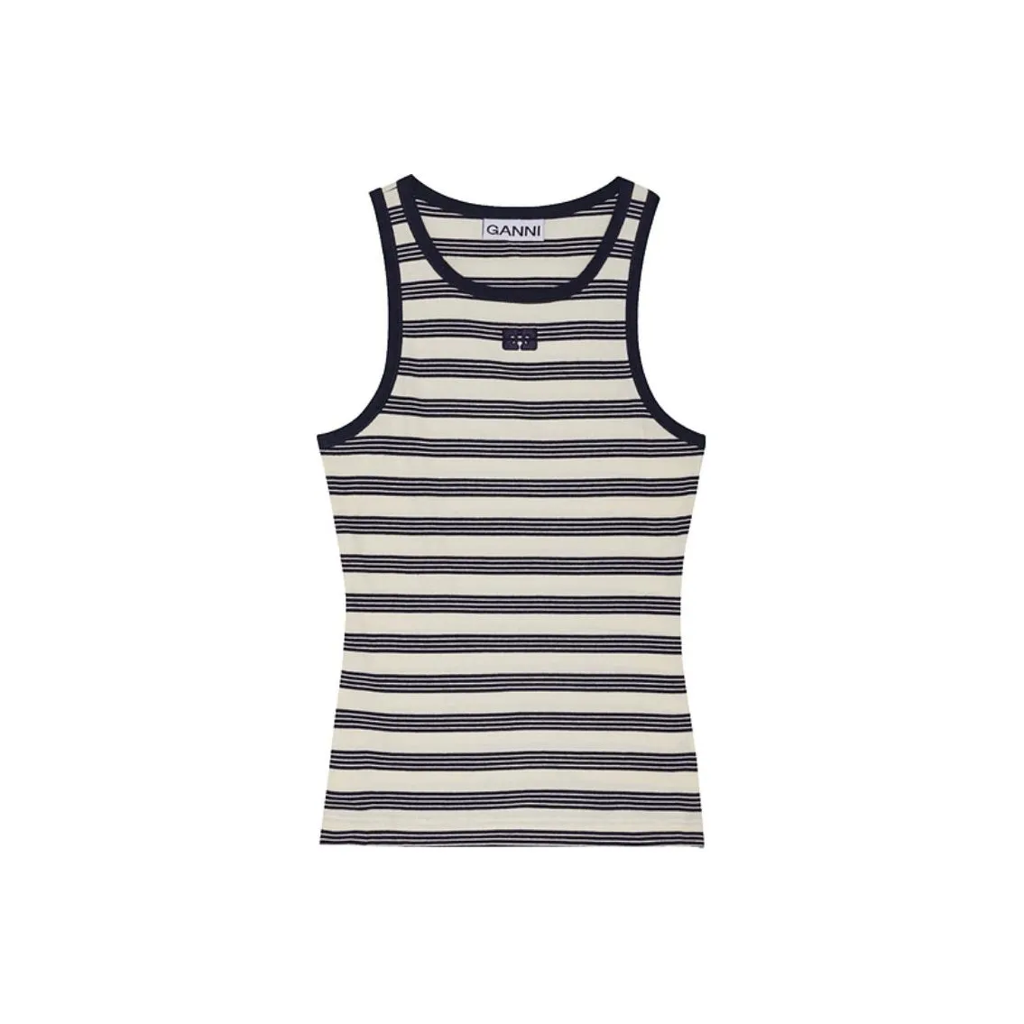 GANNI SS25 Майка Женская Морской Синий