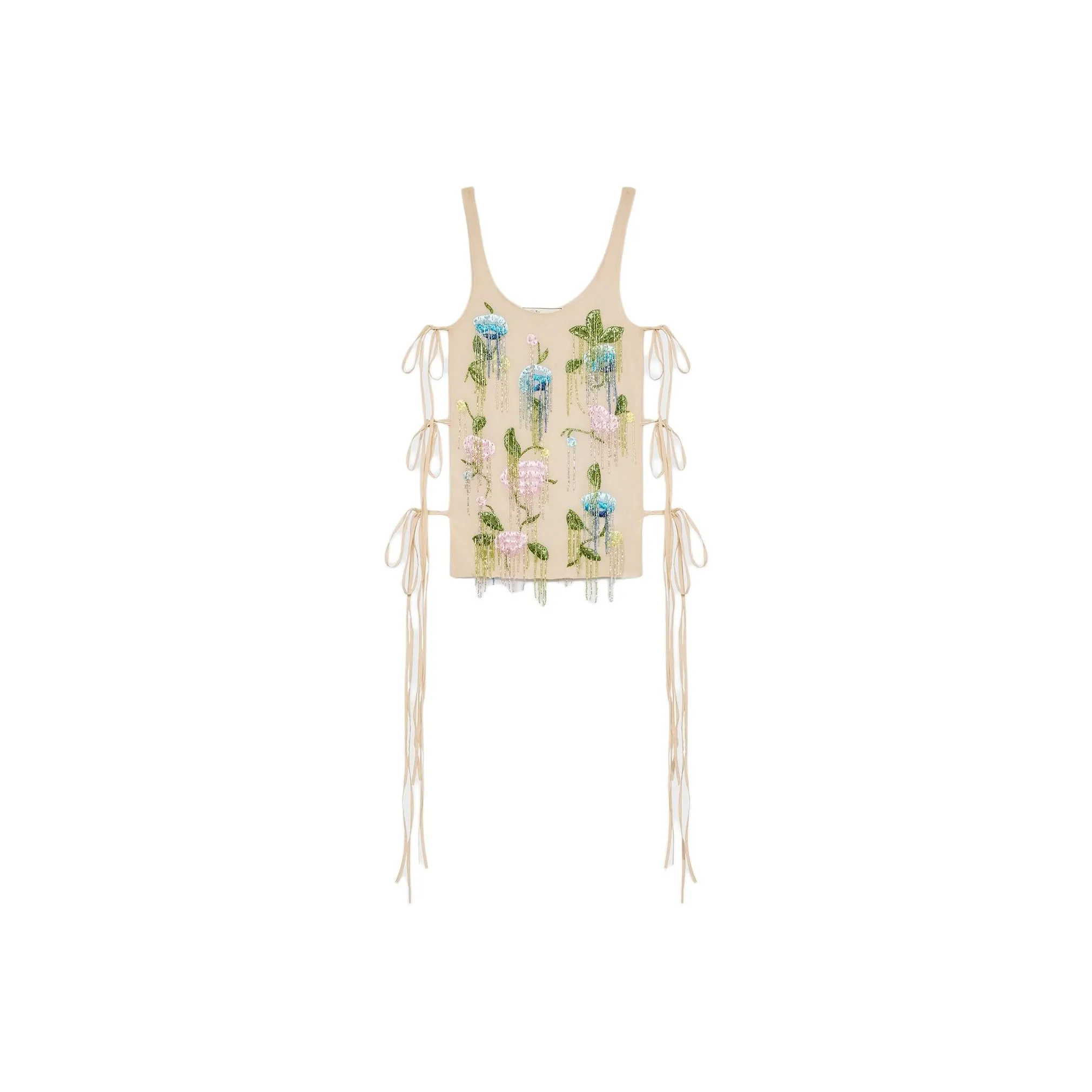 Blumarine Floral-embroidered Georgette Dress