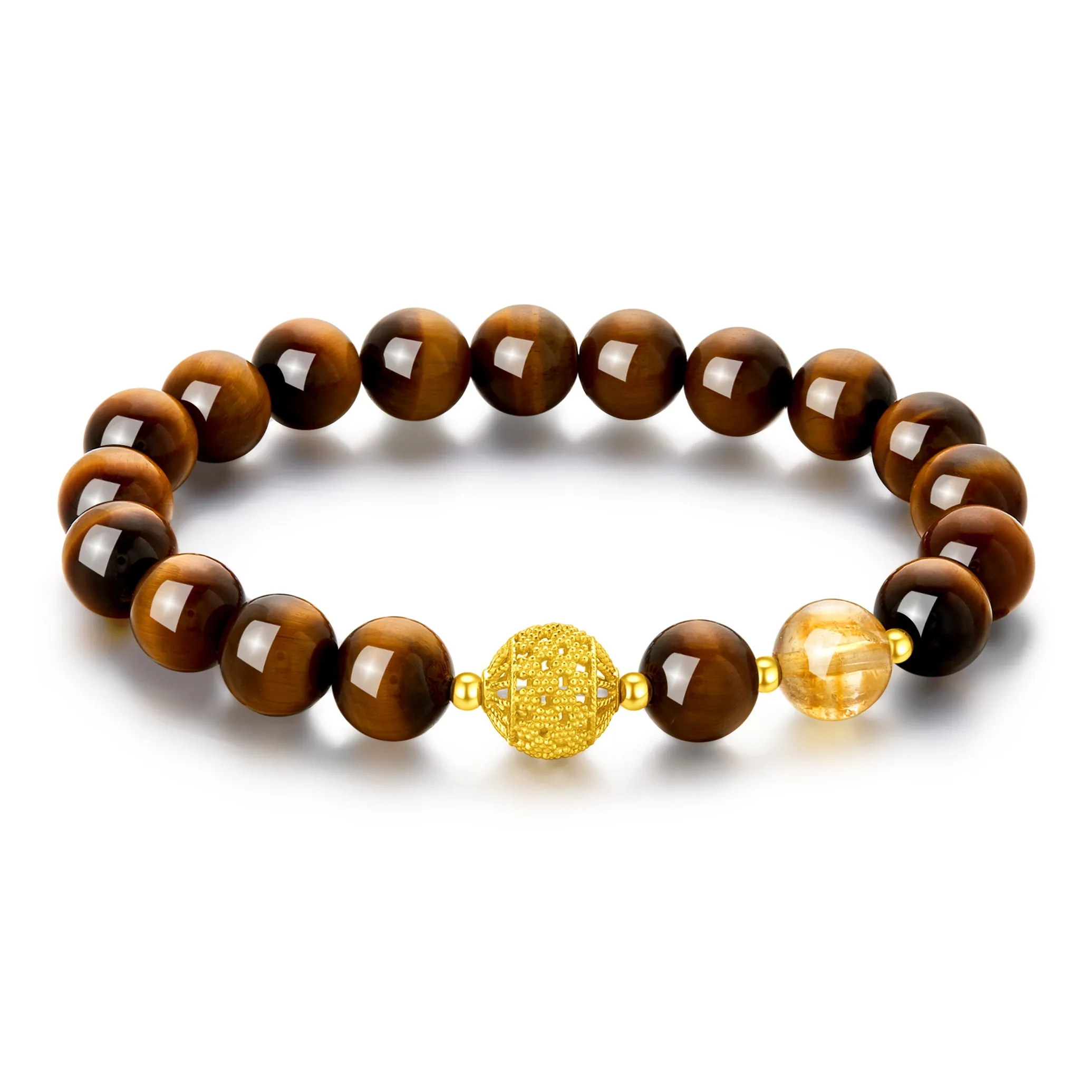 Lao Feng Xiang Natural Tiger's Eye Stone Bracelets Men's