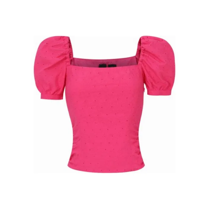 PINKO FW23 Puff Sleeve T Shirt Women's Pink