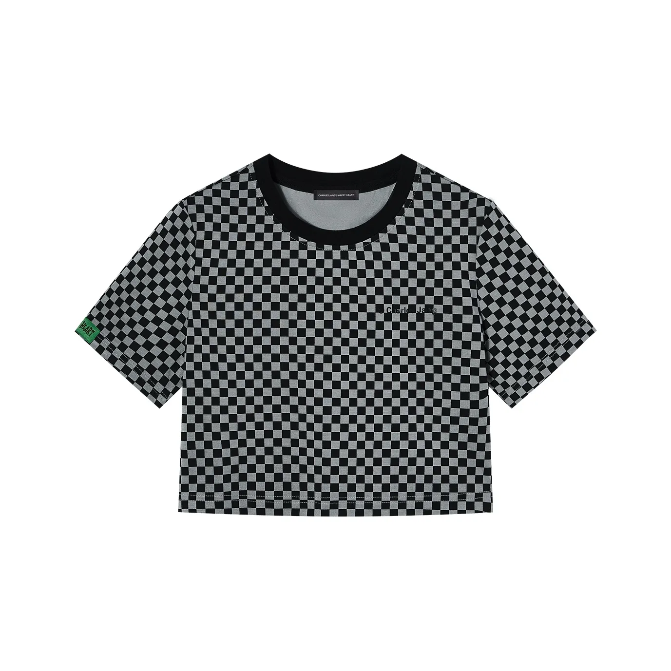 I'M ONE Черно-серая клетка Женские короткие топы