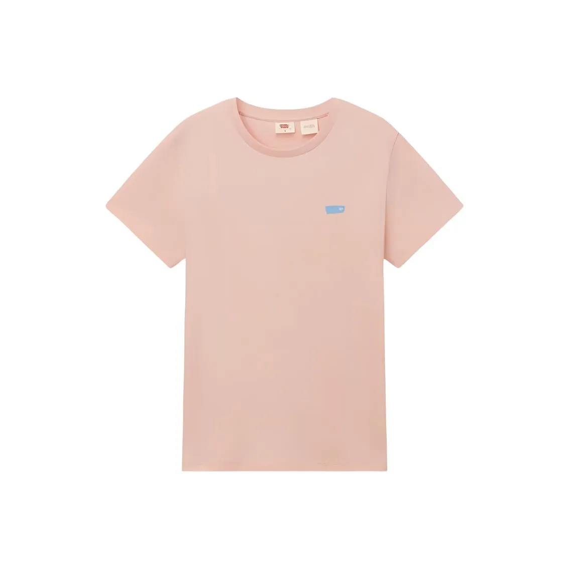 Levi's Classic Logo Повседневный Минималистский стиль Трикотажная ткань Круглый вырез Деловой повседневный стиль Короткий рукав Женские