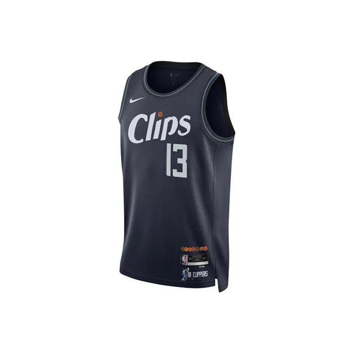 Nike LA Clippers Баскетбольная Джерси Мужская Черная Серый