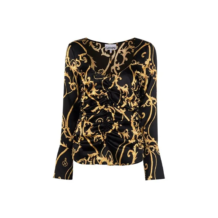 GANNI Черные Женские T-рубашки