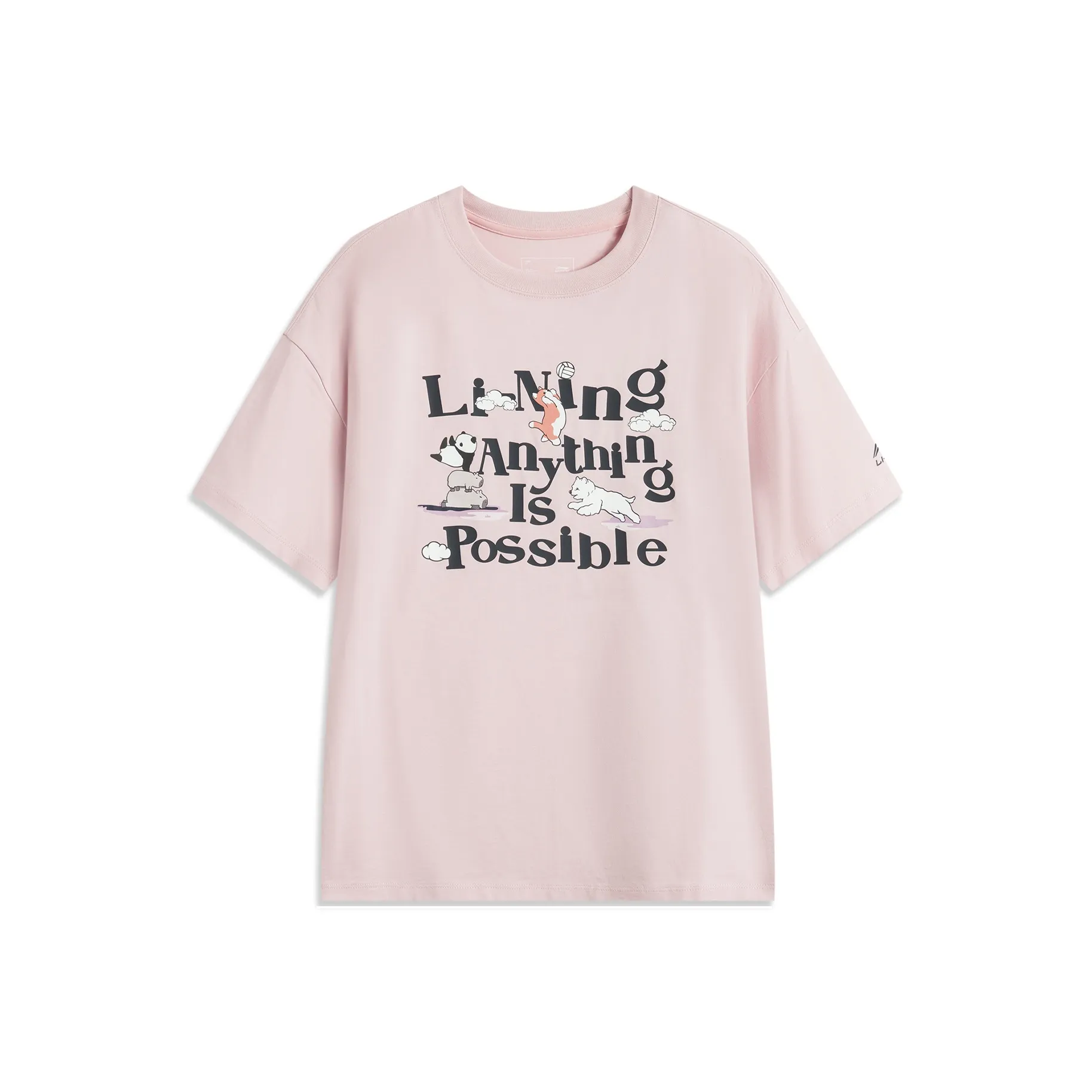 LINING Sports Life Collection T-Shirt Женская Светлый Румяно-Розовый