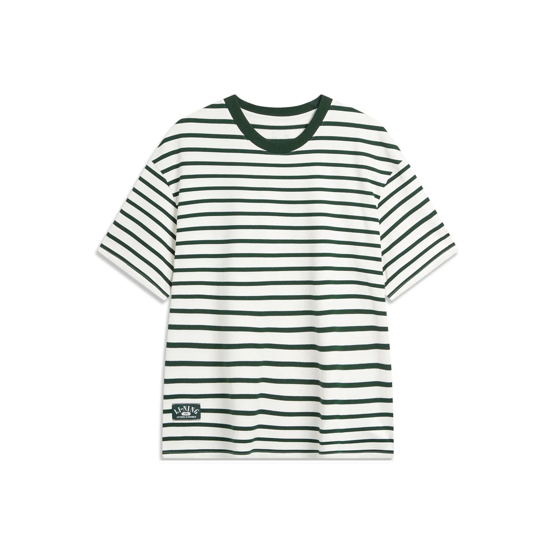LiNing Sports Fashion Collection T Shirt Unisex Ivory/Vintage Green