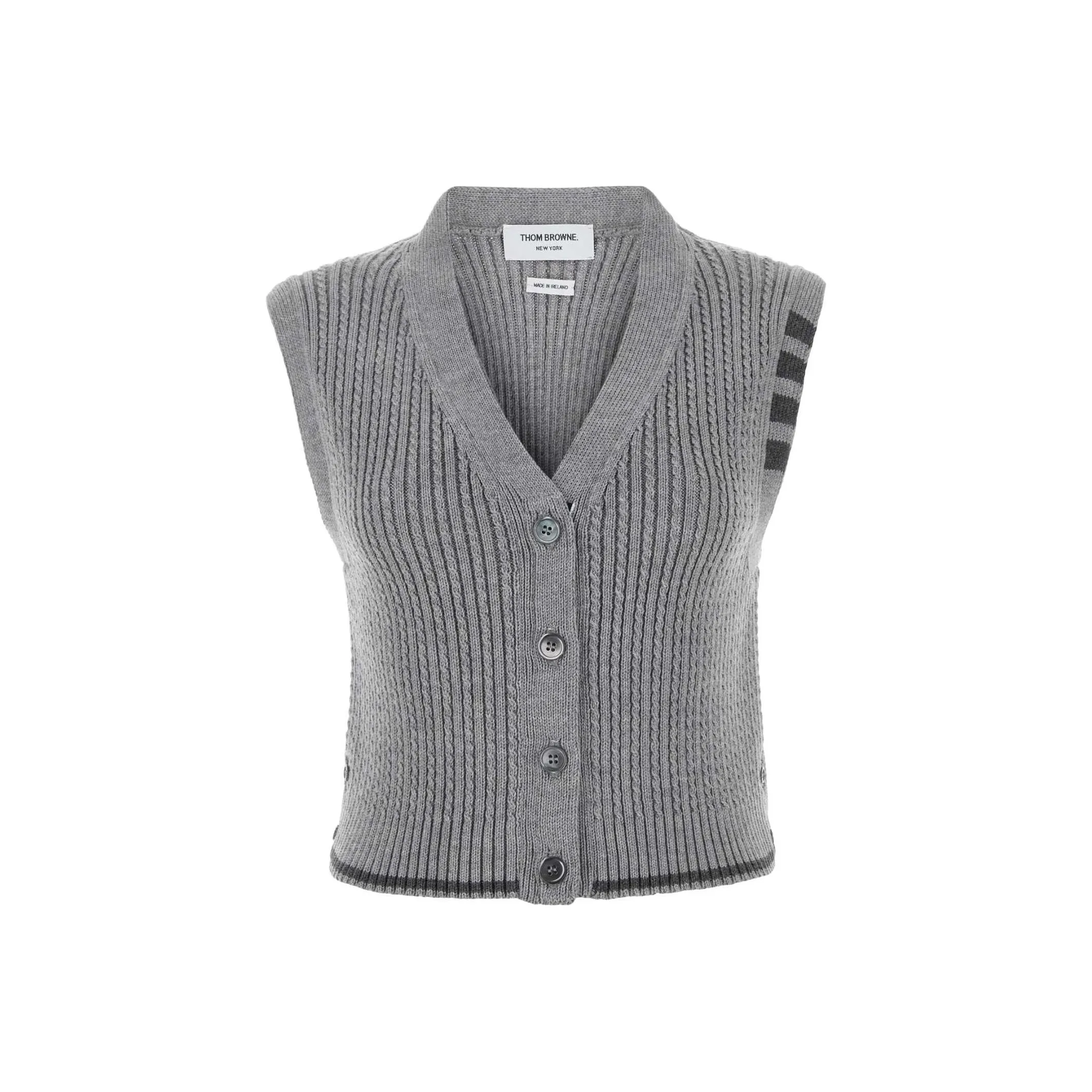 THOM BROWNE Button Up Cropped Vest