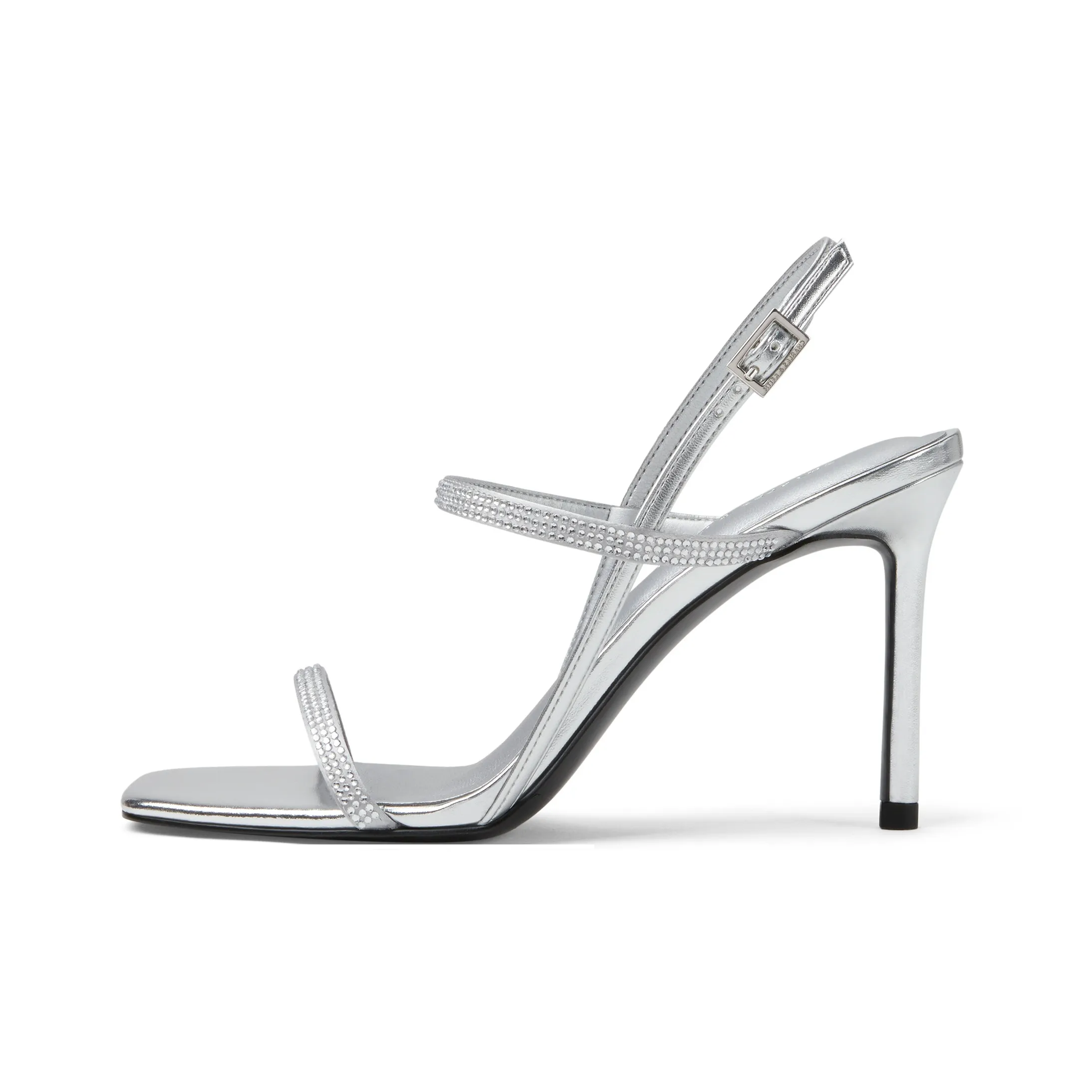 CHARLES KEITH Маленький ck one Ремень Сандалии 9,2cm Женские Серебряные